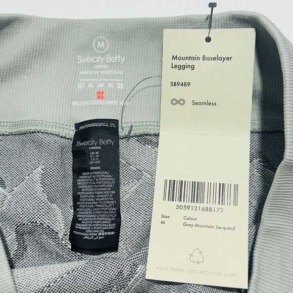 Sweaty Betty Mountain Base Layer Leggings Women's XL Gray Camo Jacquard Knit NWT - Picture 10 of 13